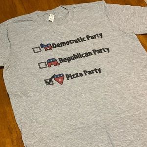 Democratic Party Republican Party Pizza Party T-Shirt M Mens Funny Political Tee